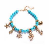Simple Alloy Conch Rudder Octopus Pendant Anklet main image 6