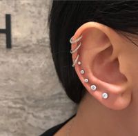 Simple Retro Crystal Earrings 8-piece Set main image 4