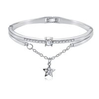 Retro Alloy Five-pointed Star Diamond Bracelet main image 1