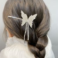 Diamond-studded Butterfly Tassel Hairpin main image 6
