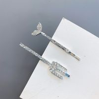 Alloy Diamond-studded Exquisite Fork Fishtail Hairpin main image 1