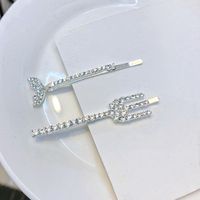 Alloy Diamond-studded Exquisite Fork Fishtail Hairpin main image 6