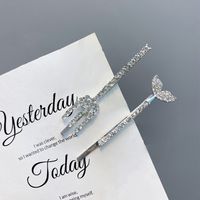 Alloy Diamond-studded Exquisite Fork Fishtail Hairpin main image 5
