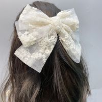Three-layer Lace Bow Large Hairpin main image 4