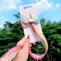 Colorful Wig Braid Unicorn Butterfly Cartoon Hairpin sku image 4