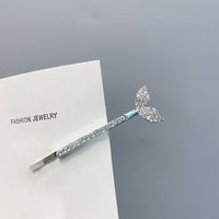 Alloy Diamond-studded Exquisite Fork Fishtail Hairpin sku image 1