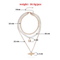 Alloy Lock-shaped Angel Heart-shaped Pendant Pearl Necklace main image 6