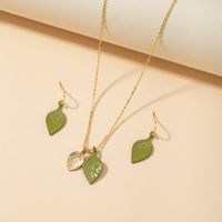 Fashion Jewelry Leaf Earrings  Necklace Set main image 1