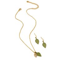 Fashion Jewelry Leaf Earrings  Necklace Set main image 6