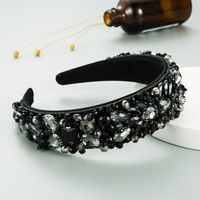Fashion  Luxury Crystal Hand-sewn Cloth Headband main image 4