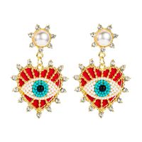 Boucles D&#39;oreilles En Forme De Cœur De Perles De Diamants Exquis Yeux Du Diable main image 6