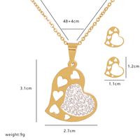 مجموعة مجوهرات الأزياء الكورية Tz004 مجموعة من قطعتين من القلائد والأقراط مجموعة هندسية منحوتة على شكل قلب main image 6