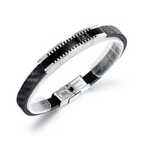 Fashion Leather Titanium Steel Bracelet main image 3