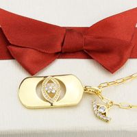 Gold-plated Eye Diamond Pendant Necklace main image 5