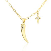 Gold-plated Imitation Teeth Diamond Star Pendant main image 2