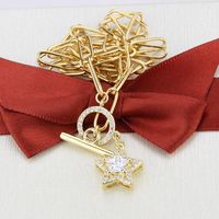 Gold-plated Diamond Five-pointed Star Necklace main image 4