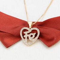 Inlaid Zirconium Heart-shaped Fe Necklace main image 4