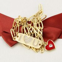 Diamond-studded Letter Love Tag Pendant Necklace main image 5