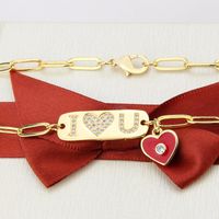 Diamond-studded Letter Love Tag Pendant Necklace main image 6
