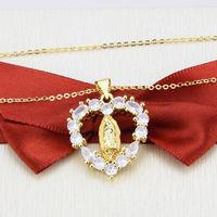 Diamond Heart-shaped The Madonna Necklace main image 5