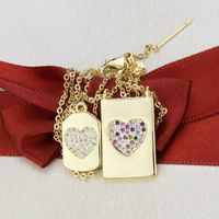 Diamond-studded Zirconium Heart-shaped Necklace main image 4