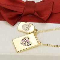 Diamond-studded Zirconium Heart-shaped Necklace main image 5