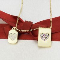 Diamond-studded Zirconium Heart-shaped Necklace main image 6