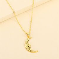 Minimalismo Coreano Linda Personalidad Sonrisa Diamante Luna Collar Hueco Media Luna Cupido Colgante Clavícula Cadena Femenina main image 4