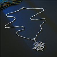 Domineering Punk Personality Men's Necklace Six-pointed Star Hollow Star Compass Pendant Necklace European Cross-border Sold Jewelry main image 3