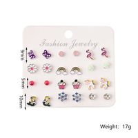 Fashion Flower Multi-color Animal Earrings Set main image 5