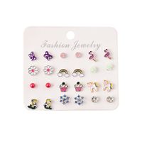 Fashion Flower Multi-color Animal Earrings Set main image 6