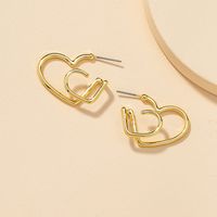 Fashion Double Peach Heart Earrings sku image 1