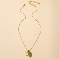 Fashion Jewelry Leaf Earrings  Necklace Set sku image 3