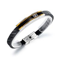 Fashion Leather Titanium Steel Bracelet sku image 1