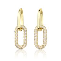 Gold-plated Rectangular Simple Copper Earrings sku image 2