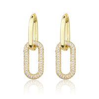 Gold-plated Rectangular Simple Copper Earrings sku image 6