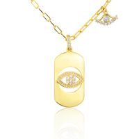 Gold-plated Eye Diamond Pendant Necklace sku image 1
