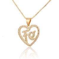 Inlaid Zirconium Heart-shaped Fe Necklace sku image 1