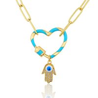 Heart-shaped Diamond-studded Pendant Necklace sku image 1