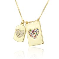 Diamond-studded Zirconium Heart-shaped Necklace sku image 1
