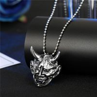 Personalized Men's Necklace Punk Hip Hop Skull Wings Goat Animal Pendant Alloy Necklace sku image 3