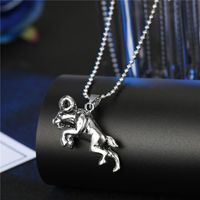Personalized Men's Necklace Punk Hip Hop Skull Wings Goat Animal Pendant Alloy Necklace sku image 5