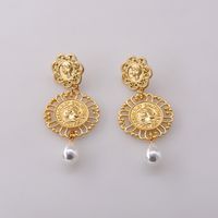 Fashion Coin Pearl Earrings sku image 1