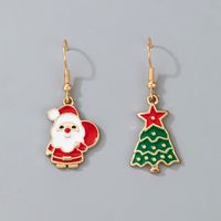 Cute Christmas Santa Claus Pendant Earrings sku image 1