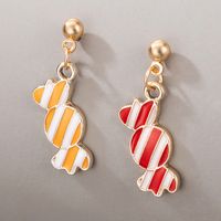 Cute Christmas Yellow Red Candy Pendant Earrings main image 3