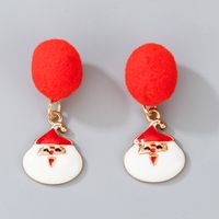 Cute Christmas Red Pompom Earrings main image 5
