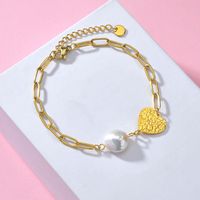 Pearl Titanium Steel Heart-shaped Bracelet main image 3