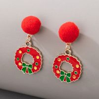 Christmas Series Alloy Wreath Earrings main image 1