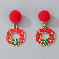 Christmas Series Alloy Wreath Earrings main image 3