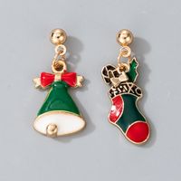 Cute Alloy Diamond Christmas Bells Socks Earrings main image 3